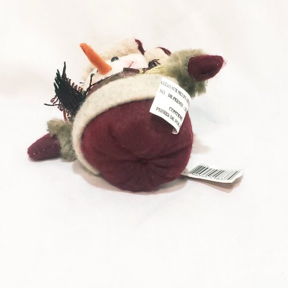 Snowman Plush Cedar Lodge Ornament 4" Christmas Michaels Stores Shabby Chic - Picture 6 of 8